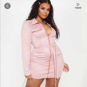 Faux suede dress